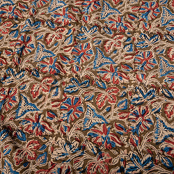 〔1m切り売り〕伝統息づく南インドから　昔ながらの木版染め更紗模様布〔約106cm〕の商品写真