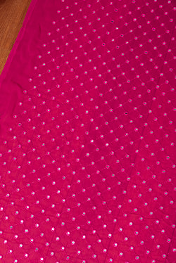 〔1m単位切り売り〕〔各色あり〕インドの伝統模様布 ミラーワーク系ファブリック〔幅約106cm〕 - サブ3