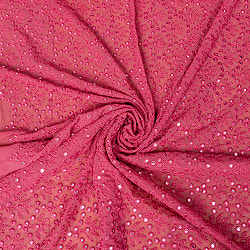 〔1m単位切り売り〕〔各色あり〕インドの伝統模様布 ミラーワーク系ファブリック〔幅約104cm〕 - サブ5