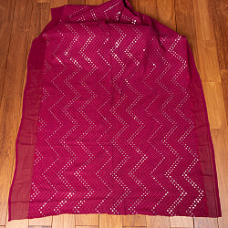 〔1m単位切り売り〕〔各色あり〕インドの伝統模様布 ミラーワーク系ファブリック〔幅約110cm〕 - サブ2