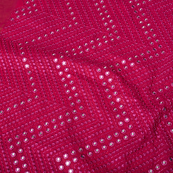 〔1m単位切り売り〕〔各色あり〕インドの伝統模様布 ミラーワーク系ファブリック〔幅約110cm〕 - サブ4