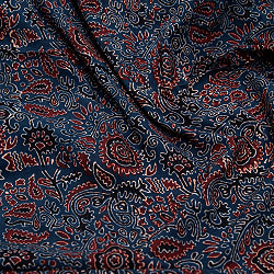 〔約6m 長尺布 5色展開】伝統息づくインドから　昔ながらの木版染め唐草柄布 - 幅約107cm - サブ2