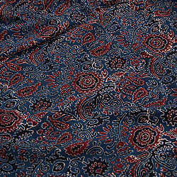 〔約6m 長尺布 5色展開】伝統息づくインドから　昔ながらの木版染め唐草柄布 - 幅約107cm - サブ3