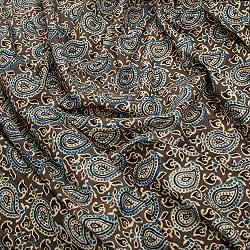 〔約6m 長尺布 5色展開】伝統息づくインドから　昔ながらの木版染めペイズリー柄布 - 幅約107cm - サブ2
