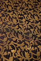 〔1m切り売り〕インドの伝統模様布 - 黒〔幅約110cm〕の商品写真