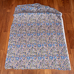 〔1m単位切り売り〕ジャイプル　職人手作り木版染め　色彩美しいボタニカルデザイン　おしゃれ　生地　花柄　テーブルクロス　刺繍素材などへ〔約110cm〕 - サブ2