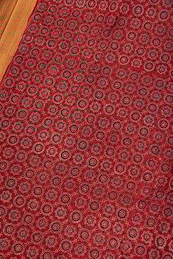 〔1m単位切り売り〕アジュラックプール村からやってきた　昔ながらの木版染めアジュラックデザイン布〔約107cm〕 - レッド系 - サブ3