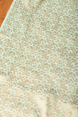 〔1m単位切り売り〕〔各色あり〕インドの伝統模様布　光沢感のあるブロケード生地に　美しい金糸の紋織　更紗〔幅約110cm〕 - サブ3