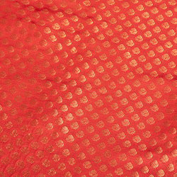 〔1m単位切り売り〕インドの伝統模様布　光沢感のあるブロケード生地に　美しい金糸の紋織〔幅約108cm〕 - サブ4