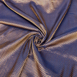 〔1m単位切り売り〕インドの伝統模様布　光沢感のあるブロケード生地に　美しい金糸の紋織　小花柄〔幅約104cm〕 - サブ5