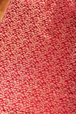 〔1m単位切り売り〕インドの伝統模様布　光沢感のあるブロケード生地に　美しい金糸の紋織　更紗〔幅約110cm〕 - サブ3