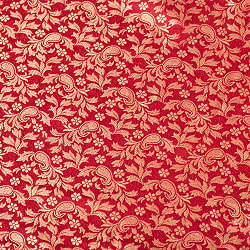 〔1m単位切り売り〕インドの伝統模様布　光沢感のあるブロケード生地に　美しい金糸の紋織　更紗〔幅約110cm〕 - サブ4