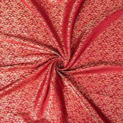 〔1m単位切り売り〕インドの伝統模様布　光沢感のあるブロケード生地に　美しい金糸の紋織　更紗〔幅約110cm〕 - サブ5