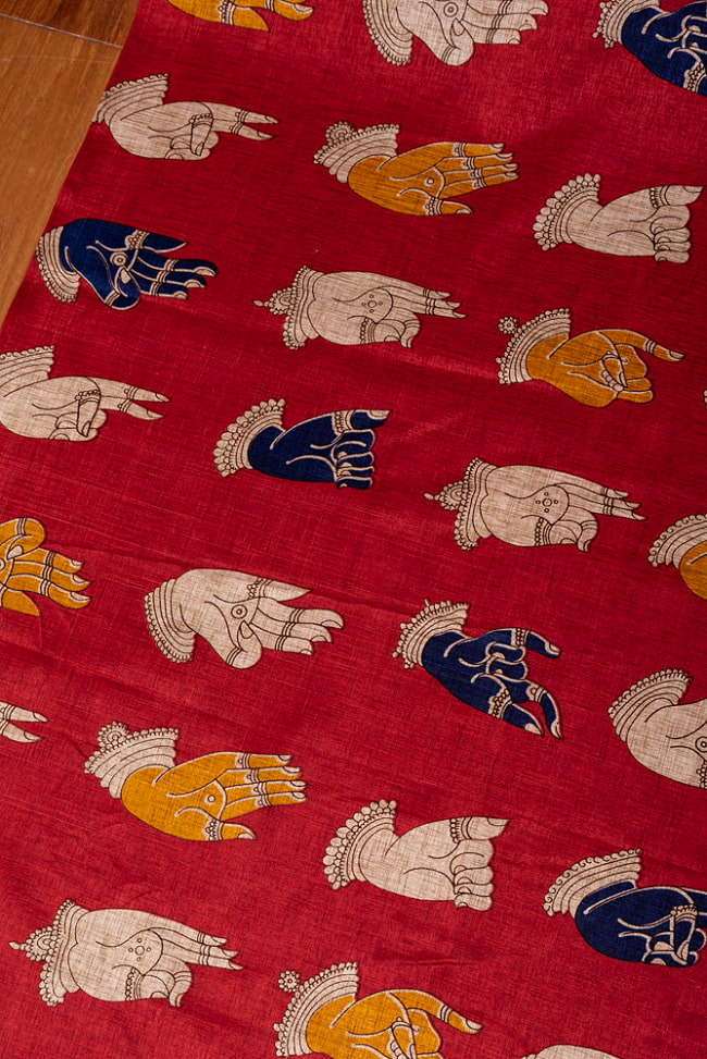 〔各色あり〕〔1m切り売り〕インドの伝統と不思議が融合　おもしろ　かわいいデザイン布　ムドラ〔約111.5cm〕 3 - インドならではの布ですね
