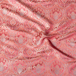 〔各色あり〕〔1m単位切り売り〕インドの伝統模様布　光沢感のあるブロケード生地〔約123cm〕 - サブ4