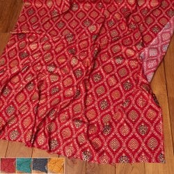 〔各色あり〕〔1m単位切り売り〕インドの伝統模様布〔約107cm〕
