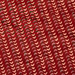 〔1m単位切り売り〕伝統息づく南インドから　昔ながらの更紗模様布〔約105cm〕レンガ系 - サブ4