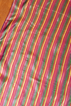 〔1m単位切り売り〕インドの伝統模様布　ボーダー　ストライプ柄〔約103cm〕カッパー系 - サブ3