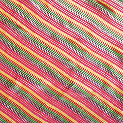 〔1m単位切り売り〕インドの伝統模様布　ボーダー　ストライプ柄〔約103cm〕カッパー系 - サブ4