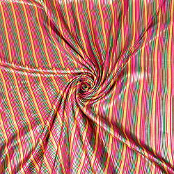 〔1m単位切り売り〕インドの伝統模様布　ボーダー　ストライプ柄〔約103cm〕カッパー系 - サブ5