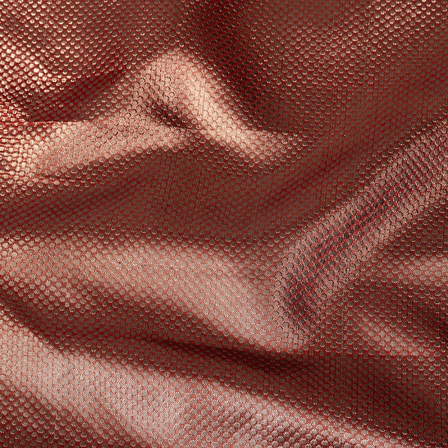 〔1m切り売り〕インドの伝統模様布〔約108cm〕カッパー系 4 - 生地の拡大写真です