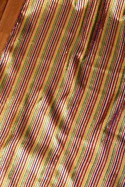 〔1m単位切り売り〕インドの伝統模様布　ボーダー　ストライプ柄〔約103cm〕カラフル系 - サブ3