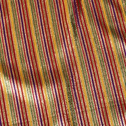 〔1m単位切り売り〕インドの伝統模様布　ボーダー　ストライプ柄〔約103cm〕カラフル系 - サブ4