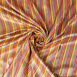 〔1m単位切り売り〕インドの伝統模様布　ボーダー　ストライプ柄〔約103cm〕カラフル系 - サブ5