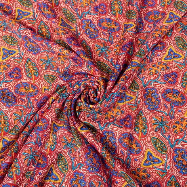 〔1m切り売り〕インドの伝統模様布　サイケデリック〔約108cm〕 5 - 陰影があるとこのような感じになります