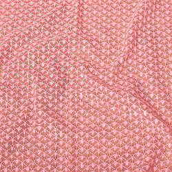 〔各色あり〕〔1m単位切り売り〕ひし形の刺繍がかわいい　インドのシフォン生地布〔約113cm〕 - サブ4