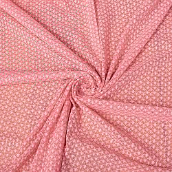 〔各色あり〕〔1m単位切り売り〕ひし形の刺繍がかわいい　インドのシフォン生地布〔約113cm〕 - サブ5