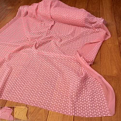 〔各色あり〕〔1m単位切り売り〕ひし形の刺繍がかわいい　インドのシフォン生地布〔約113cm〕の商品写真