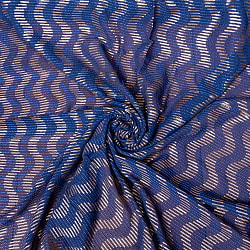 〔1m単位切り売り〕インドのスパンコール刺繍付き　シフォン生地布〔約106cm〕ネイビー系 - サブ5