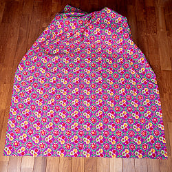 〔1m単位切り売り〕アジアのレトロ花柄ファブリック　生地　東北大花布　ヴィンテージ風　昭和レトロ〔約159cm〕 - パープル - サブ2