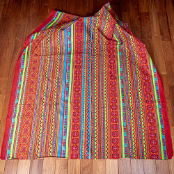 〔1m単位切り売り〕モン族の刺繍風プリントファブリック　生地　少数民族　フォークロア　民俗的　トライバル〔約169cm〕 - サブ2