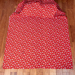 〔1m単位切り売り〕アジアのレトロ小花柄ファブリック　ヴィンテージ風　昭和レトロ〔約162.5cm〕 - レッド - サブ2