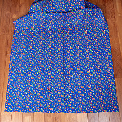 〔1m単位切り売り〕アジアのレトロ小花柄ファブリック　ヴィンテージ風　昭和レトロ〔約128cm〕 - ブルー - サブ2