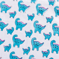 〔1m単位切り売り〕ジャイプル　職人手作り　　インド伝統の木版染め更紗マルチクロス〔幅約114cm〕 - インドの恐竜家族さん - サブ4