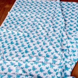 〔1m単位切り売り〕ジャイプル 職人手作り インド伝統の木版染め更紗マルチクロス〔幅約114cm〕 - インドの恐竜家族さん