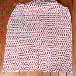 〔1m単位切り売り〕ジャイプル　職人手作り　　インド伝統の木版染め更紗マルチクロス〔幅約111cm〕 - イカット風ウッドプリント生地 - サブ2