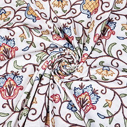 〔1m単位切り売り〕カシミールの職人手作り　アーリ刺繍生地　ウール刺繍糸による贅沢な刺繍〔約127cm〕 - サブ5