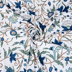 〔1m単位切り売り〕カシミールの職人手作り　アーリ刺繍生地　ウール刺繍糸による贅沢な刺繍〔約132cm〕 - サブ5