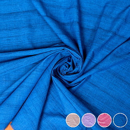 〔各色あり〕〔1m単位切り売り〕南インドのシンプルコットン布 シャンブレー〔幅約110cm〕