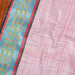 〔各色あり〕〔1m単位切り売り〕南インドのハーフボーダーコットンクロス〔幅約111cm〕 - サブ4