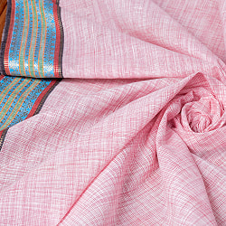 〔各色あり〕〔1m単位切り売り〕南インドのハーフボーダーコットンクロス〔幅約111cm〕 - サブ5