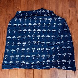 〔1m単位切り売り〕インドの伝統息づく　昔ながらの木版インディゴ藍染布　パラソル　ネイビー系〔幅約110cm〕 - サブ2