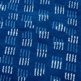 〔1m単位切り売り〕インドの伝統息づく　昔ながらの木版インディゴ藍染布　ネイビー系〔幅約113cm〕