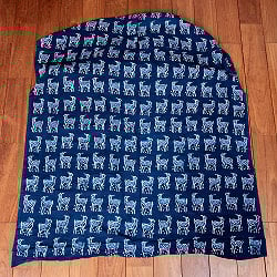 〔1m単位切り売り〕インドの伝統息づく　昔ながらの木版インディゴ藍染布　シカ　ネイビー系〔幅約109cm〕 - サブ2