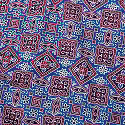 【5個セット】〔1m単位切り売り〕伝統アジュラックデザイン布 インディゴ染め ネイビー系〔幅約109cm〕の写真