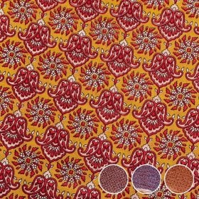 〔各色あり〕〔1m単位切り売り〕テキスタイルの伝統息づくインドから 昔ながらの伝統模様布〔幅約113cm〕(MB-RSCLTH-1678)